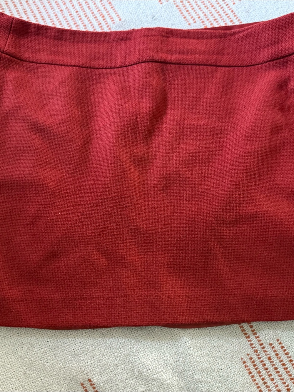 Dalia Collection Red Wool Blend Short Pencil Skirt Mid Rise Lined Size 12